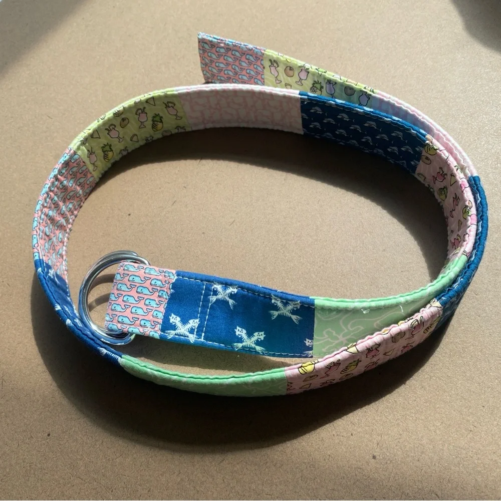 Vineyard Vines Men’s Patchwork Multicolor Fabric Belt Size Small